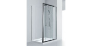 Καμπίνα ντουζιέρας ορθογώνια - μονή συρόμενη πόρτα KARAG S/S 500 + πλαινό σταθερό κρύσταλλο 78x98x190 cm με διάφανο κρύσταλλο 8 