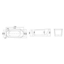 Μπανιέρα ελεύθερης τοποθέτησης KARAG ATENA K-1527B 170x80x68 (Σε 6 άτοκες δόσεις)