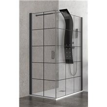 Καμπίνα ντουζιέρας γωνιακή τετράγωνη - μονή ανοιγόμενη πόρτα KARAG NERO BOX 70x70x200 cm με διάφανο κρύσταλλο 6 mm