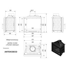 Ενεργειακό τζάκι αερόθερμο μαντεμένιο ίσιο KRATKI ANTEK/DECO 10KW / 80-100m2