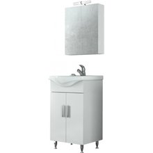 Έπιπλο μπάνιου σετ με νιπτήρα και καθρέπτη με ντουλάπι DROP LUNA 55 cm Λευκό