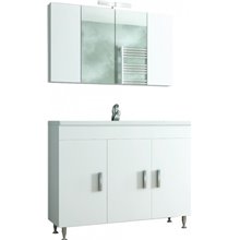 Έπιπλο μπάνιου σετ με νιπτήρα και καθρέπτη με ντουλάπι DROP ROMA 100 cm Λευκό
