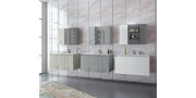 Έπιπλο μπάνιου σετ με νιπτήρα και καθρέπτη με ντουλάπι DROP VERONA 90 cm GRAY