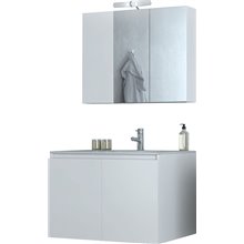 Έπιπλο μπάνιου σετ με νιπτήρα και καθρέπτη με ντουλάπι DROP VERONA 75 cm Λευκό