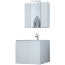 Έπιπλο μπάνιου σετ με νιπτήρα και καθρέπτη με ντουλάπι DROP VERONA 60 cm Λευκό
