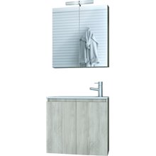 Έπιπλο μπάνιου σετ με νιπτήρα και καθρέπτη με ντουλάπι DROP VERONA 55 cm BEIGE