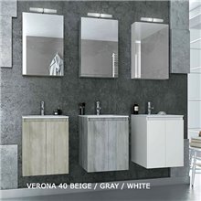 Έπιπλο μπάνιου σετ με νιπτήρα και καθρέπτη με ντουλάπι DROP VERONA 40 cm GRAY