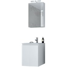 Έπιπλο μπάνιου σετ με νιπτήρα και καθρέπτη με ντουλάπι DROP VERONA 40 cm Λευκό
