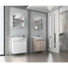 Έπιπλο μπάνιου σετ με νιπτήρα και καθρέπτη με ντουλάπι DROP ALFA 65 cm Silver Gray