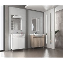 Έπιπλο μπάνιου σετ με νιπτήρα και καθρέπτη απλό DROP ALFA 65 cm Λευκό