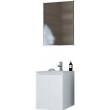 Έπιπλο μπάνιου σετ με νιπτήρα και καθρέπτη απλό DROP VERONA 40 cm Λευκό