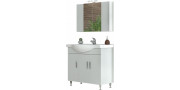 Έπιπλο μπάνιου σετ με νιπτήρα και καθρέπτη με ντουλάπι DROP LUNA 100 cm Λευκό