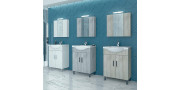 Έπιπλο μπάνιου σετ με νιπτήρα και καθρέπτη με ντουλάπι DROP LUNA 65 cm Λευκό