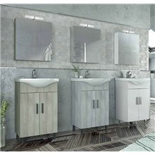 Έπιπλο μπάνιου σετ με νιπτήρα και καθρέπτη με ντουλάπι DROP LUNA 55 cm Λευκό