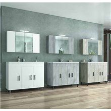 Έπιπλο μπάνιου σετ με νιπτήρα και καθρέπτη με ντουλάπι DROP ROMA 100 cm Λευκό