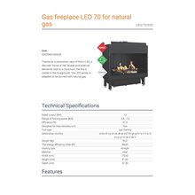 Ενεργειακό τζάκι φυσικού αερίου KRATKI LEO/70/G20 7,8KW (65M2)
