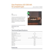 Ενεργειακό τζάκι υγραερίου αριστερή γωνία KRATKI LEO/L/200/G31/37MBAR 8,5-17KW (90-180M2)