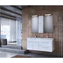 Έπιπλο μπάνιου σετ με νιπτήρα και καθρέπτη με ντουλάπι DROP STATUS 120 cm Λευκό