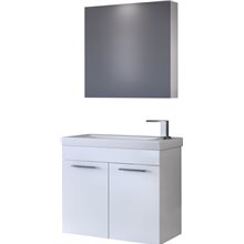 Έπιπλο μπάνιου σετ με νιπτήρα και καθρέπτη με ντουλάπι DROP STATUS 60 cm Λευκό