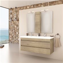 Έπιπλο μπάνιου σετ με νιπτήρα και καθρέπτη με ντουλάπι DROP LUXUS 120 cm PL Wood