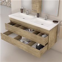 Έπιπλο μπάνιου σετ με νιπτήρα και καθρέπτη με ντουλάπι DROP LUXUS 120 cm PL Wood