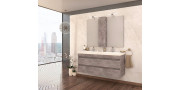 Έπιπλο μπάνιου σετ με νιπτήρα και καθρέπτη με ντουλάπι DROP LUXUS 120 cm Granite