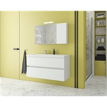 Έπιπλο μπάνιου σετ με νιπτήρα και καθρέπτη με ντουλάπι DROP LUXUS 100 cm Λευκό