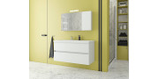 Έπιπλο μπάνιου σετ με νιπτήρα και καθρέπτη με ντουλάπι DROP LUXUS 100 cm Λευκό