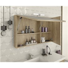 Έπιπλο μπάνιου σετ με νιπτήρα και καθρέπτη με ντουλάπι DROP LUXUS 100 cm PL Wood