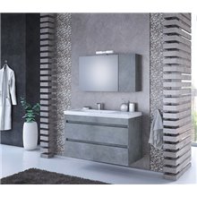 Έπιπλο μπάνιου σετ με νιπτήρα και καθρέπτη με ντουλάπι DROP LUXUS 100 cm Granite