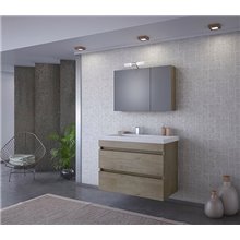 Έπιπλο μπάνιου σετ με νιπτήρα και καθρέπτη με ντουλάπι DROP LUXUS 85 cm PL Wood