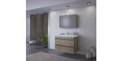 Έπιπλο μπάνιου σετ με νιπτήρα και καθρέπτη με ντουλάπι DROP LUXUS 85 cm PL Wood