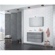 Έπιπλο μπάνιου σετ με νιπτήρα και καθρέπτη με ντουλάπι DROP LUXUS 85 cm Granite