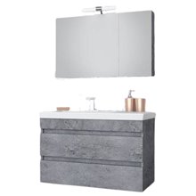 Έπιπλο μπάνιου σετ με νιπτήρα και καθρέπτη με ντουλάπι DROP LUXUS 85 cm Granite