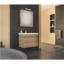 Έπιπλο μπάνιου σετ με νιπτήρα και καθρέπτη με ντουλάπι DROP LUXUS 70 cm PL Wood