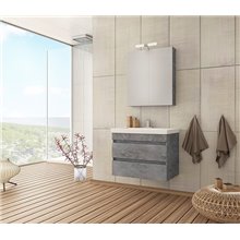 Έπιπλο μπάνιου σετ με νιπτήρα και καθρέπτη με ντουλάπι DROP LUXUS 70 cm Granite