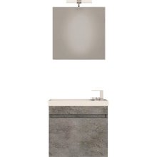Έπιπλο μπάνιου σετ με νιπτήρα και καθρέπτη με ντουλάπι DROP LUXUS 60 cm Granite