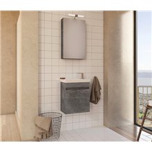 Έπιπλο μπάνιου σετ με νιπτήρα και καθρέπτη με ντουλάπι DROP LUXUS 45 cm Granite
