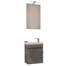 Έπιπλο μπάνιου σετ με νιπτήρα και καθρέπτη με ντουλάπι DROP LUXUS 45 cm Granite