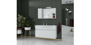 Έπιπλο μπάνιου σετ με νιπτήρα και καθρέπτη με ντουλάπι DROP SENSO 105 cm Λευκό
