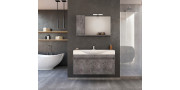 Έπιπλο μπάνιου σετ με νιπτήρα και καθρέπτη με ντουλάπι DROP SENSO 105 cm Granite