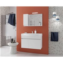 Έπιπλο μπάνιου σετ με νιπτήρα και καθρέπτη με ντουλάπι DROP SENSO 85 cm Λευκό