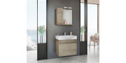Έπιπλο μπάνιου σετ με νιπτήρα και καθρέπτη με ντουλάπι DROP SENSO 65 cm PL Wood