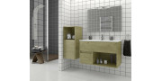 Έπιπλο μπάνιου σετ με νιπτήρα και καθρέπτη απλό DROP SORENTO 85 cm Natural