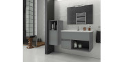 Έπιπλο μπάνιου σετ με νιπτήρα και καθρέπτη απλό DROP SORENTO 85 cm Cement