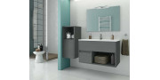 Έπιπλο μπάνιου σετ με νιπτήρα και καθρέπτη απλό DROP SORENTO 85 cm Granite