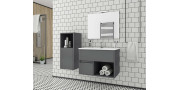 Έπιπλο μπάνιου σετ με νιπτήρα και καθρέπτη απλό DROP SORENTO 75 cm Cement