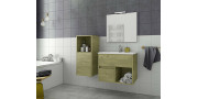 Έπιπλο μπάνιου σετ με νιπτήρα και καθρέπτη απλό DROP SORENTO 65 cm Natural