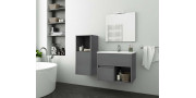 Έπιπλο μπάνιου σετ με νιπτήρα και καθρέπτη απλό DROP SORENTO 65 cm Cement