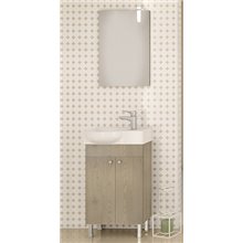 Έπιπλο μπάνιου σετ με νιπτήρα και καθρέπτη απλό DROP LITOS 45 cm PL Wood